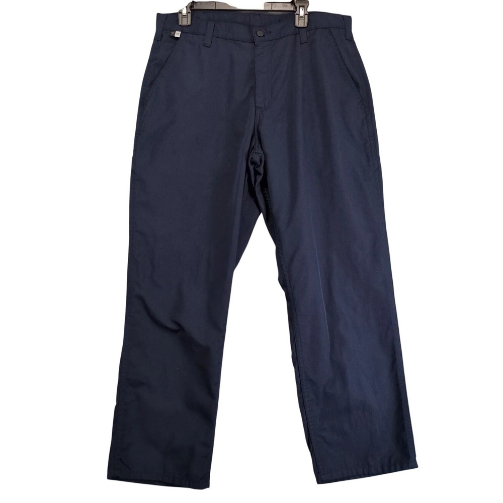 Carhartt Navy Cargo Pants Mens 35x30 Flame Resistant FR Workwear Utility Uniform